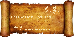 Osztheimer Zamfira névjegykártya